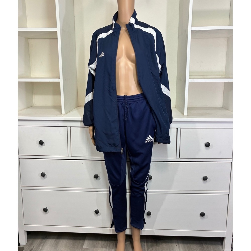 Adidas Team Performance ClimaProof  Navy Blue White Jacket S